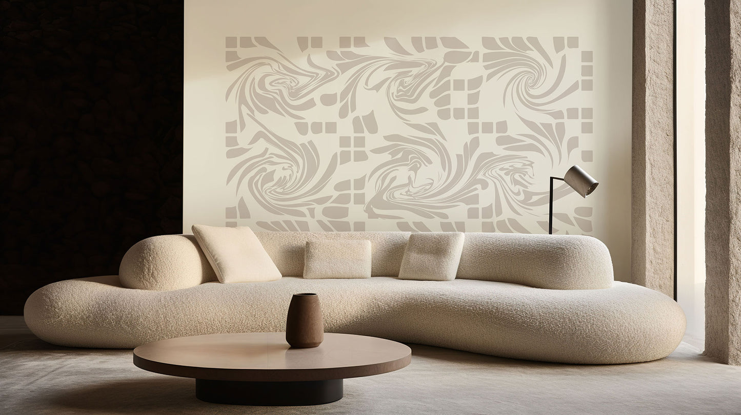 Peel and Stick Modern Wallpaper Contemporary Hypnosis Spiral Mural Organic Colors Mural Peel and Stick Wall Art Unique Wall Art Custom Size 170
