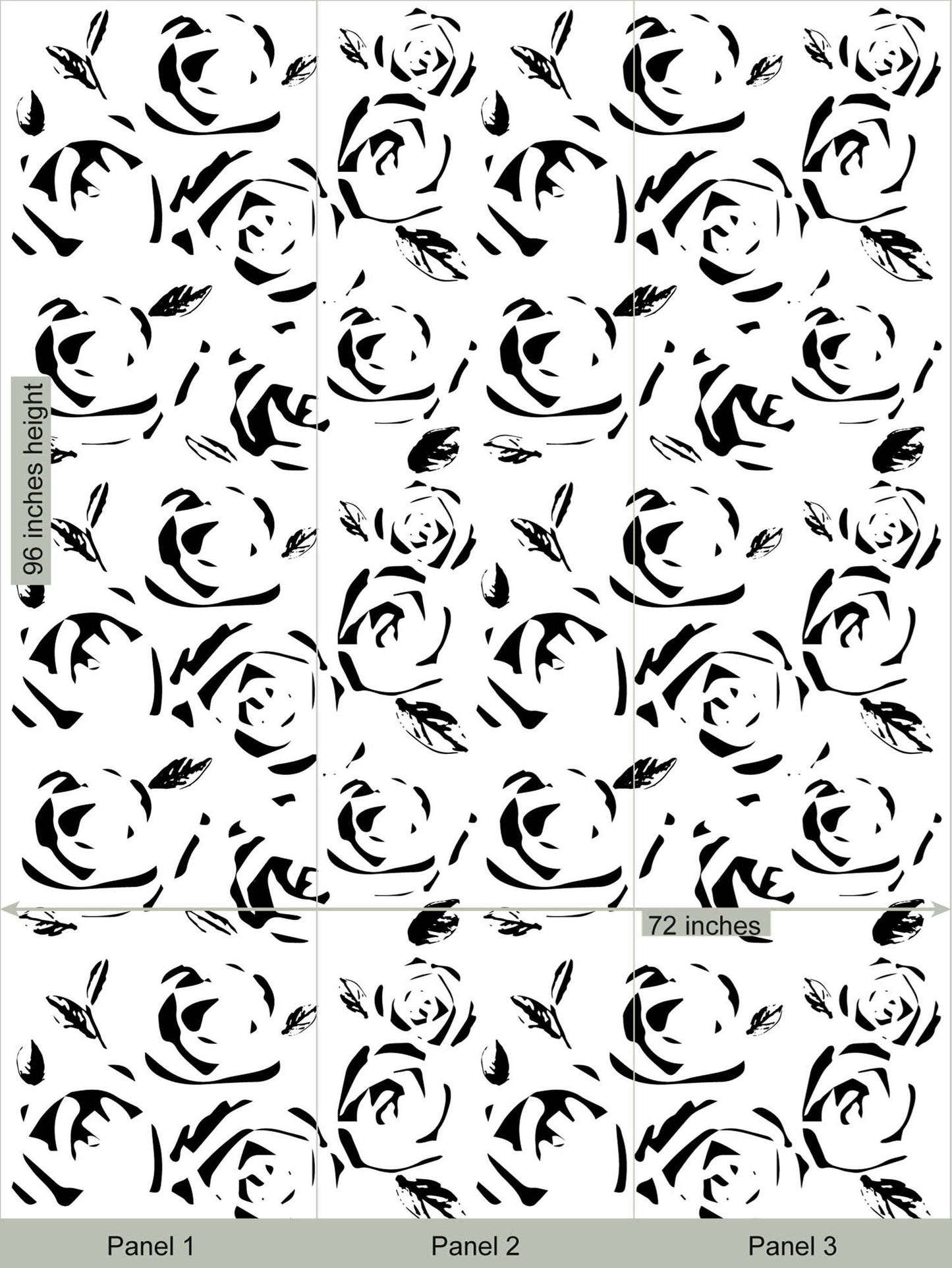 Rose Wallpaper, flower Wall, Abstract wallpaper, Contemporary Mural, Pink, Black and white, Peel and Stick Wallpaper, Adhesive, Rose Wall, M157