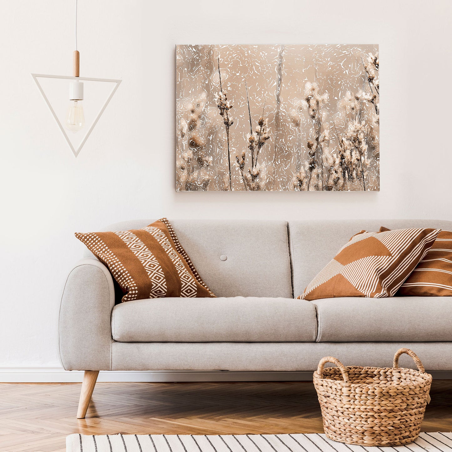 Floral Artwork, Digital Download, 18"x12", Neutral Color, Wall Décor, Contemporary Art wall, Harriet Beige, A 118