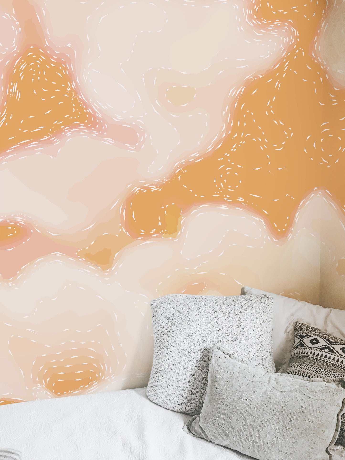 Modern Wallpaper, Unique Mural, Pattern Mural, Peel and Stick Adhesive, Abstract wallpaper, Nursery Murals, Large Mural, Caroline-F111