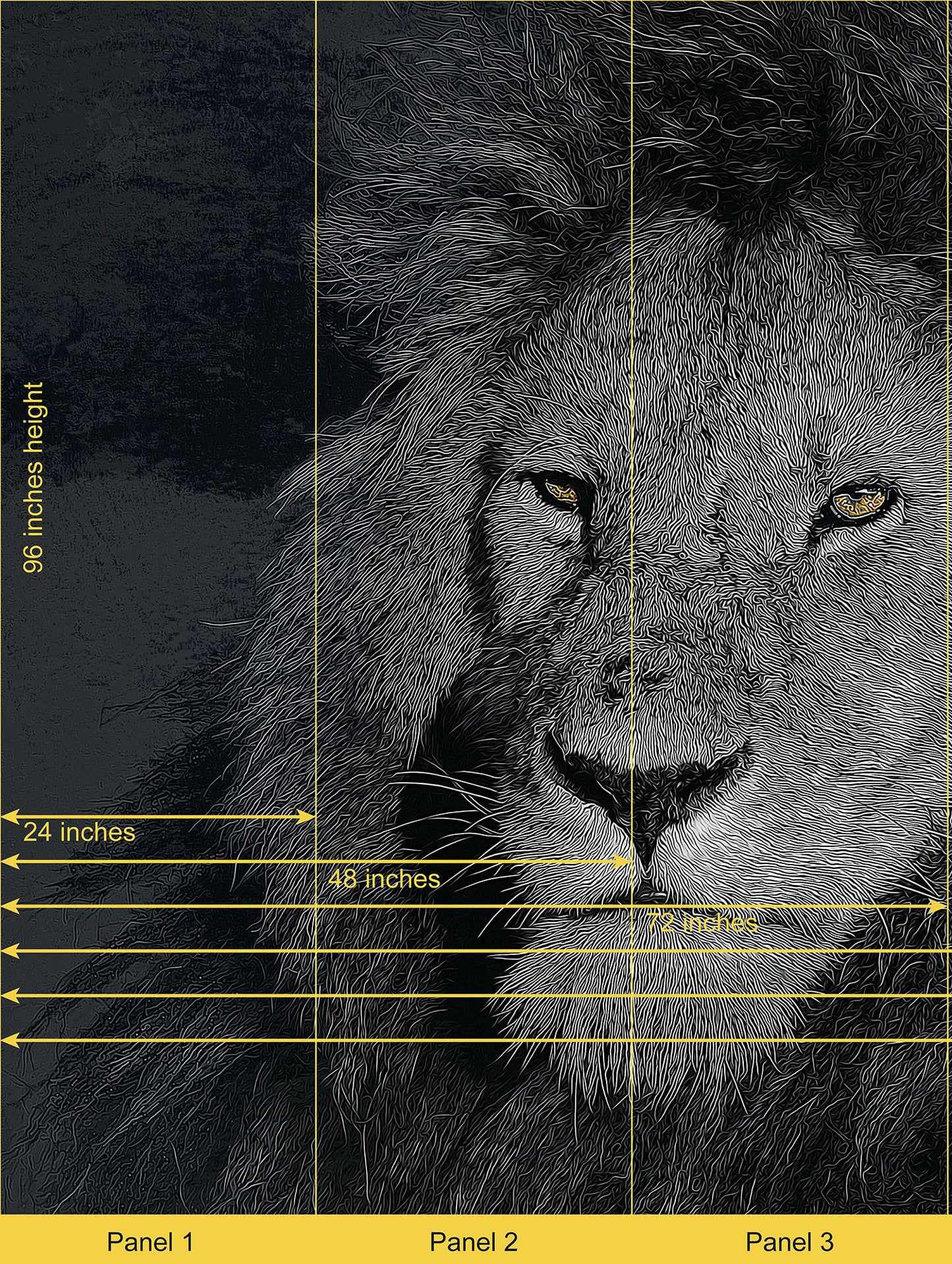Wildlife Artwork, Animal Mural, Line drawing Mural, Modern Mural, Deco Stick, Minimalist Wallpaper, Unique Mural, Trendy Mural, Lion, M140