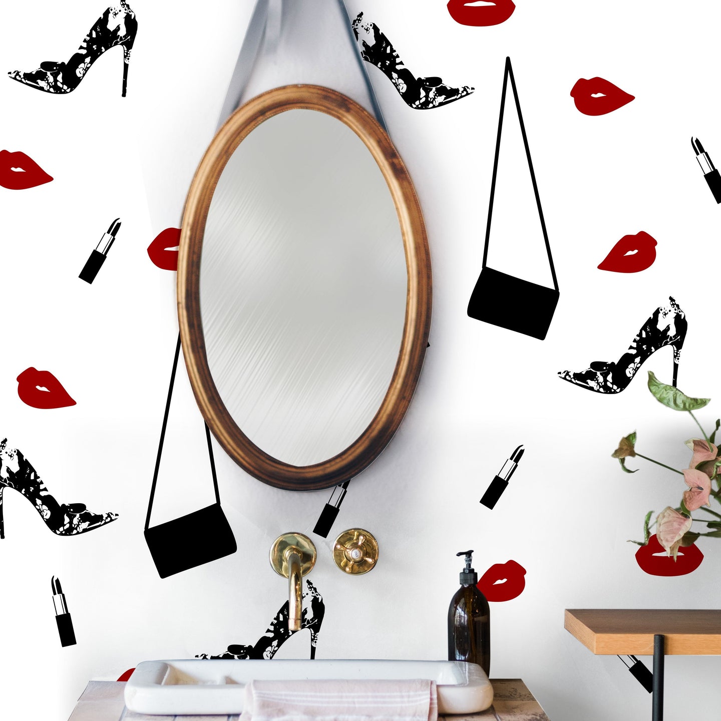 Elevate Your Living Space with Fashionable and Customizable Wall Decals - Perfect for Rentals and Dormitories - Unique Designs by Skilled Artists to Add Glamour and Elegance to Your Home or Salon - 55 pieces