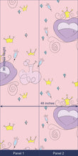 Load image into Gallery viewer, Princess Mural, Nursery Wallpaper, Pink Mural, Girl Room, Kid room, Kid Mural, Kid Wallpaper, Unique Mural, Princess Wallpaper-N147
