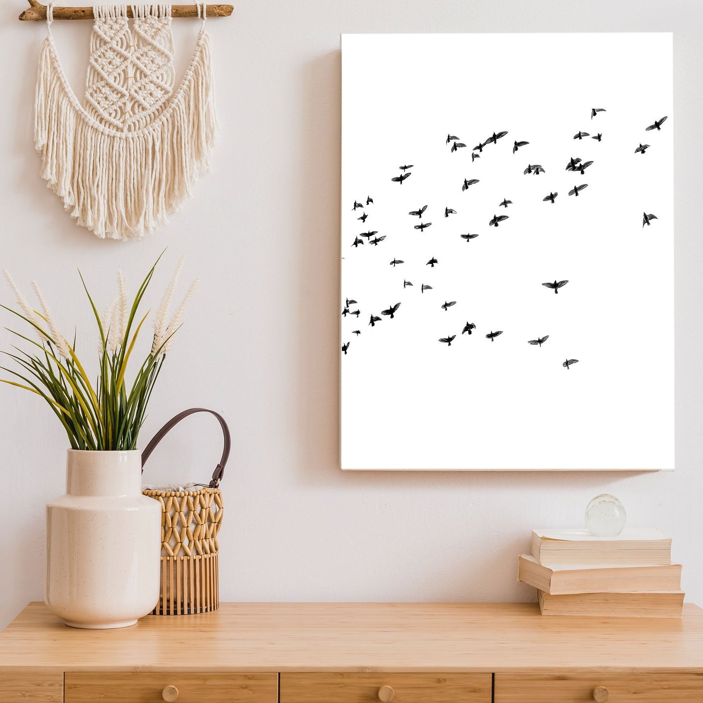Black and White Birds, Digital Download, Printable Artwork, Wall Décor, Line Art, Birds, A112
