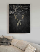 Load image into Gallery viewer, Wildlife Artwork, Digital Download, Printable, Deer Wall Art, Digital File, Animal Wall Art, Canvas Art, Wall Décor, Deer black &amp; gold, A116
